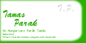 tamas parak business card